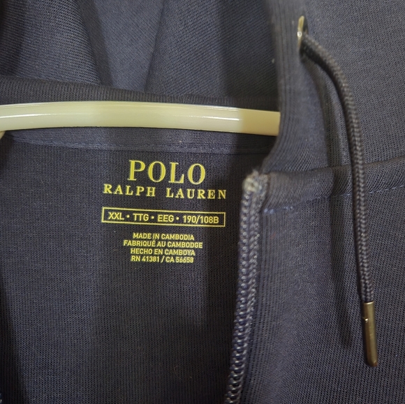 POLO RALPH LAUREN Men's Box Logo Double-Knit Full Zip Hoodie - Picture 3 of 3